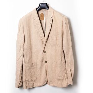 Lacoste Men's Linen Blazer Size 56 (XL) Tan